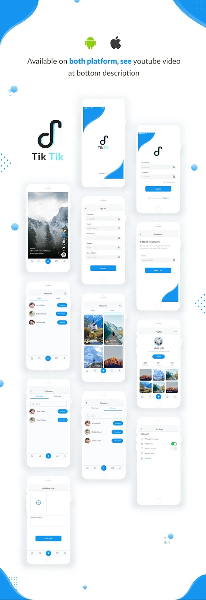 Clone tiktok app social media app live streaming app flutter app short ...