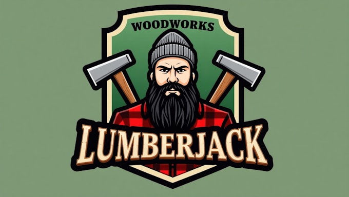 make a high quality lumberjack mascot logo in 12 hours