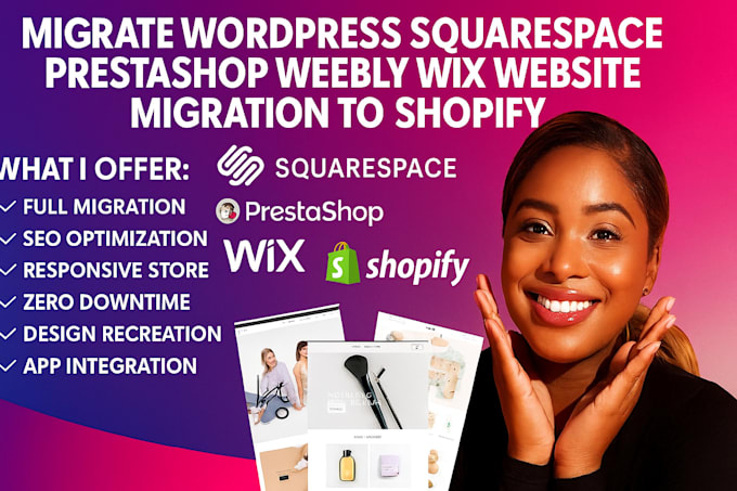 migrate wordpress squarespace prestashop weebly wix website migration to shopify
