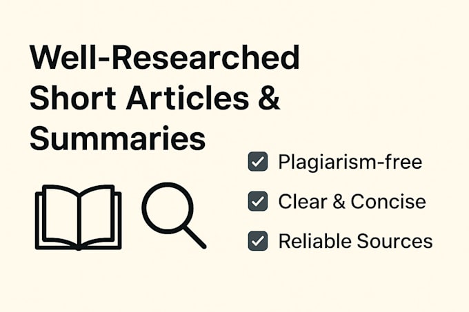 do short research articles and summaries