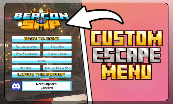 create a custom escape menu resource pack for your minecraft server