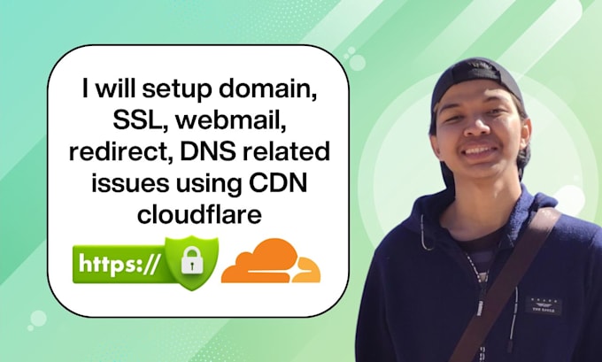 setup domain, SSL, webmail, redirect, dns related issues using CDN cloudflare