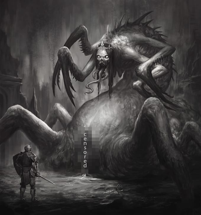 draw dark art horror and monsters