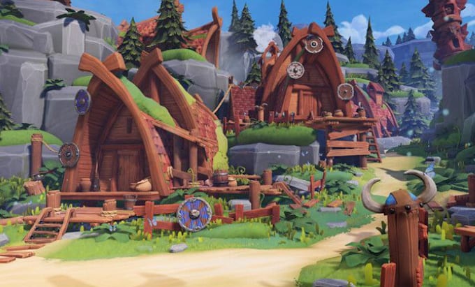do stylized 3d game environment game map landscale design for unreal and unity