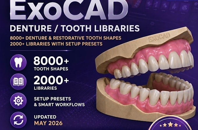 denture tooth libraries updated exocad