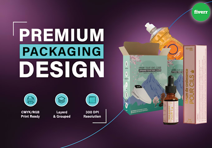 design premium product packaging, 3d boxes custom labels