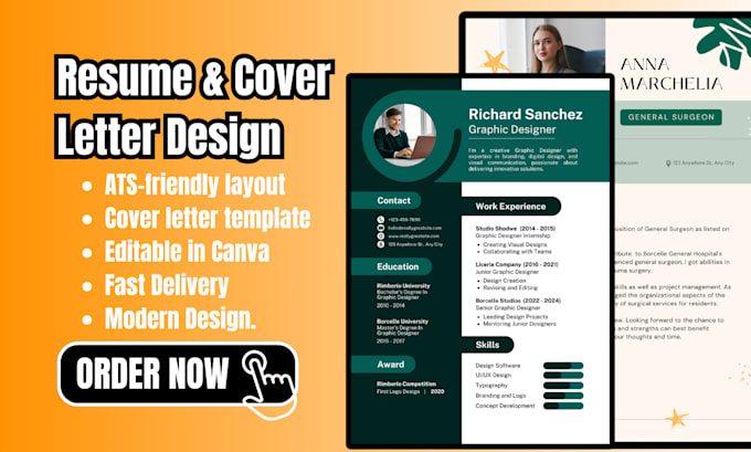 Design modern resume, cv, and cover letter templates with canva pro by ...
