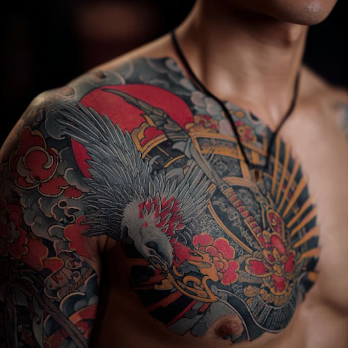 draw an oriental japanese tattoo