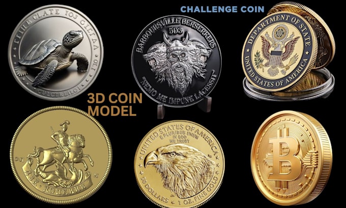 Sculpt custom 3d coin model cnc bas relief engraving coin design for 3d ...