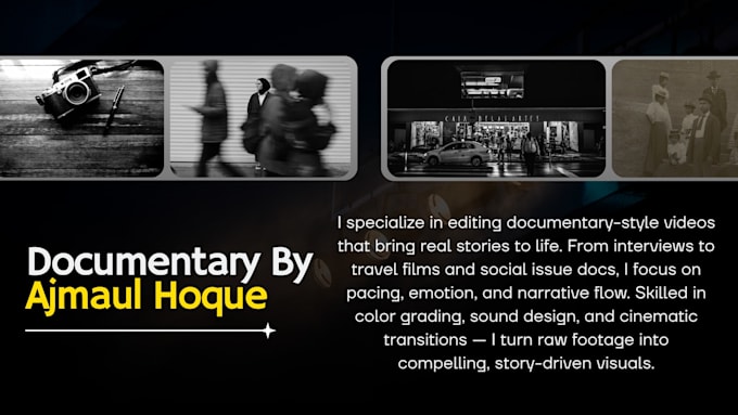 edit professional documentary style videos