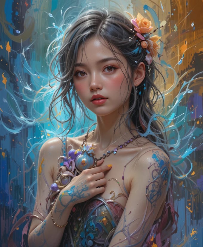 draw a digital oil painting