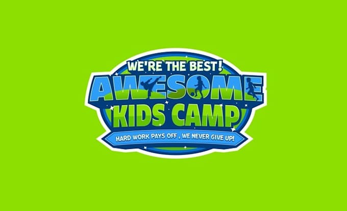 design awesome kids sports camps logo
