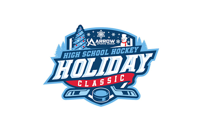 design hockey tournament holiday cheer logo