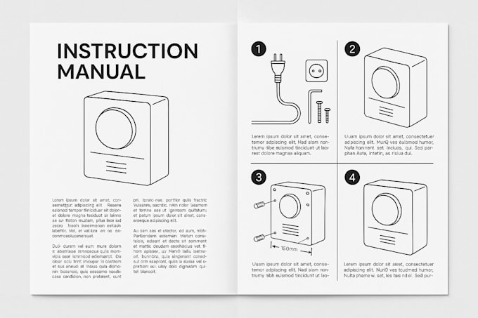 Create product manual instruction manual product upload vector line art ...