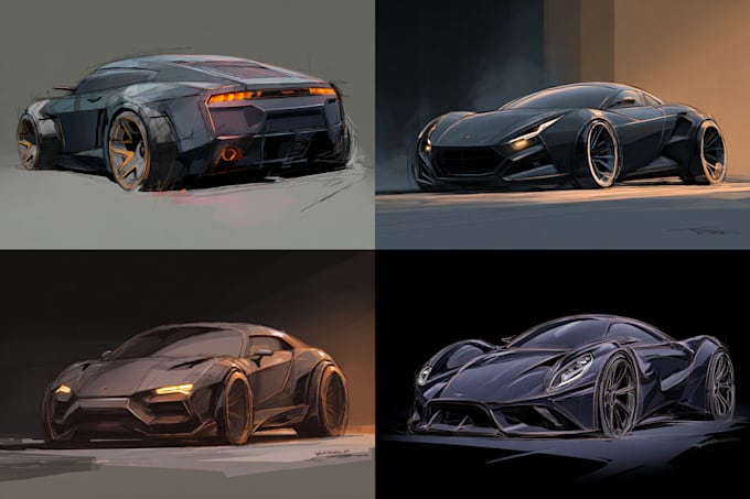 car design and digital painting