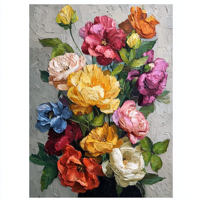 make a real hand made oil painting on canvas