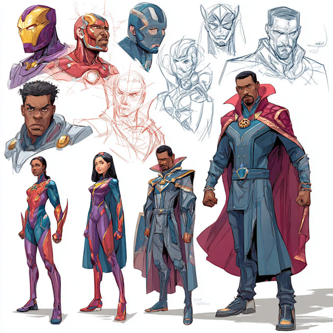 make drawing of super hero character