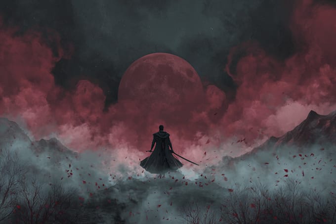 draw fantasy or  fantasy dark illustration