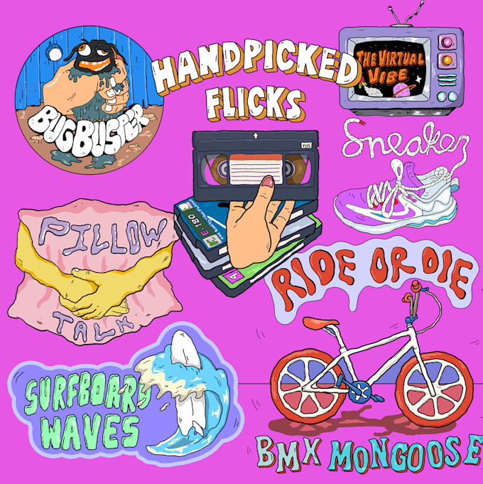 make a fun hand drawn retro logo design for brand, twitch, youtube cover