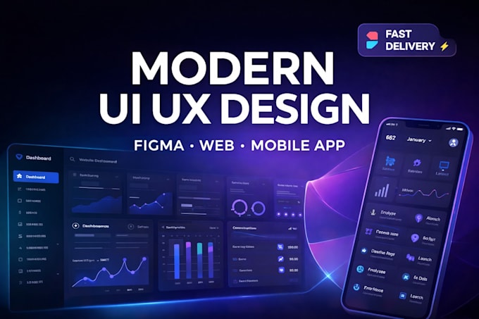 design modern UI UX in figma for web and mobile apps
