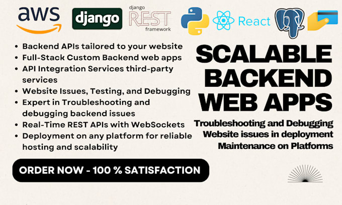 develop scalable backend apps, custom rest apis with deployment