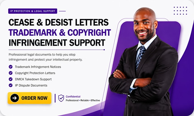 draft cease and desist letters for trademark and copyright infringement