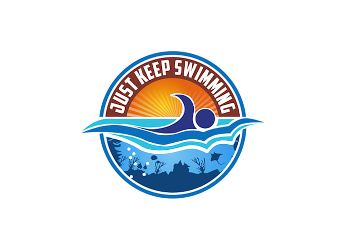 design powerful ocean swim team logo