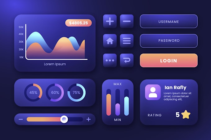 design modern lottie and GIF loop UI animations for apps and websites