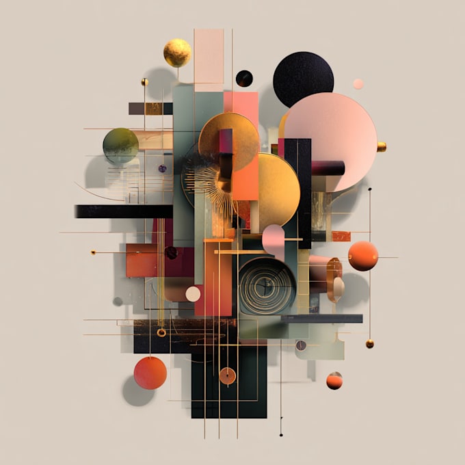 create abstract geometric digital art