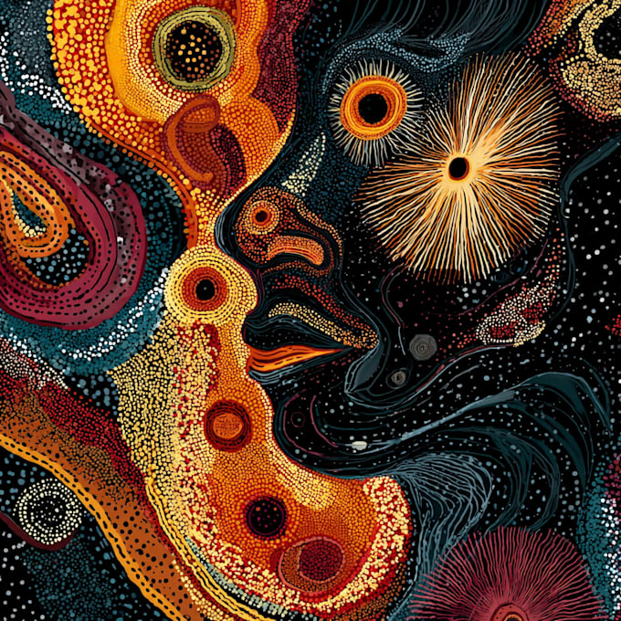 draw abstract digital illustrations and aboriginal art