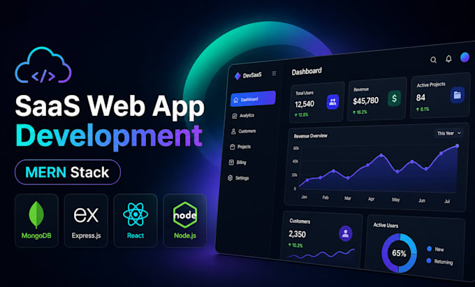 develop scalable saas web app, dashboard using mern stack