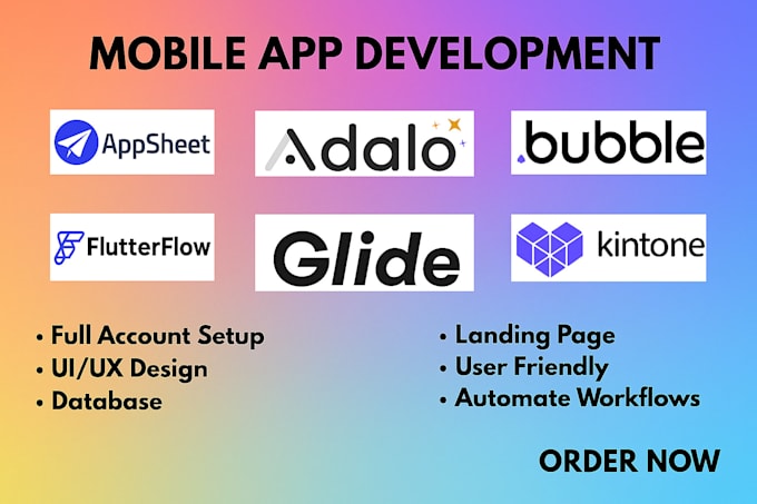 Dev mvp no code bubble io website appsheet mobile app adalo flutterflow ...