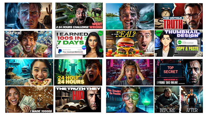 design professional clickable youtube thumbnails