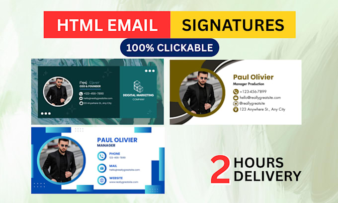design basic email signatures for gmail, outlook and apple mail