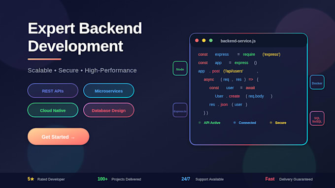 develop backend rest apis and microservices using nodejs, nextjs, or nestjs