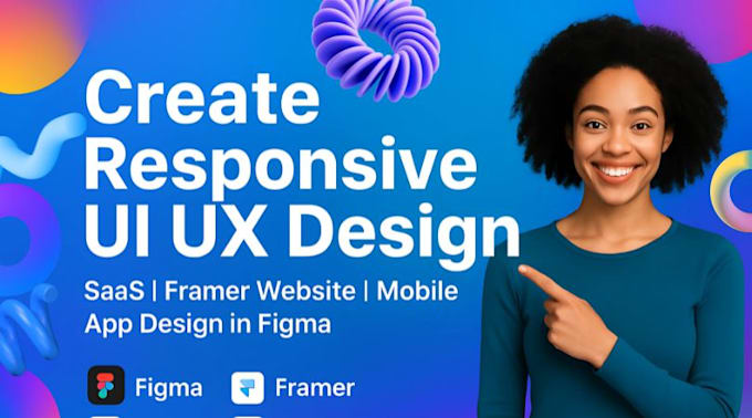 Create responsive ui ux design saas framer website mobile app design in ...