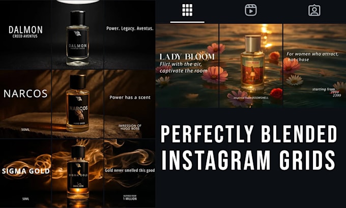 do instagram puzzle feed and grid design