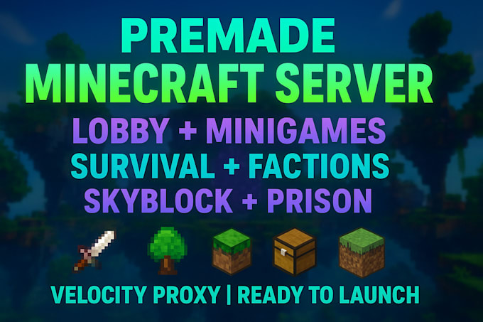 create a premade minecraft velocity server