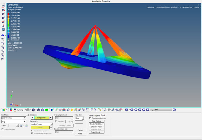 Find natural frequencies and mode shapes of all components and ...