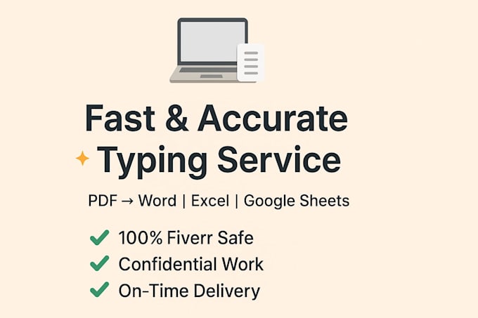 do fast and accurate typing retyping and data entry work word excel PDF