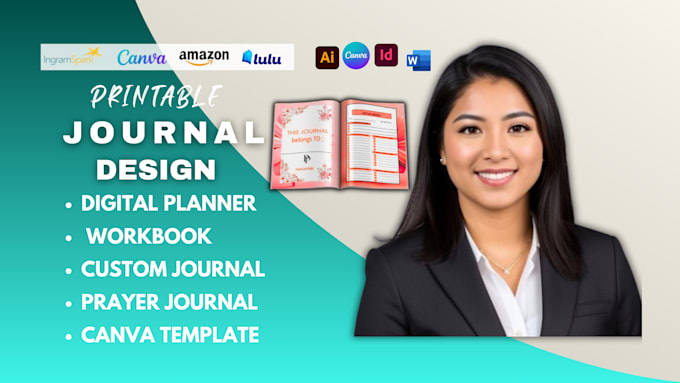 design custom calendar checklist tracker printable journal planner canva kdp pdf