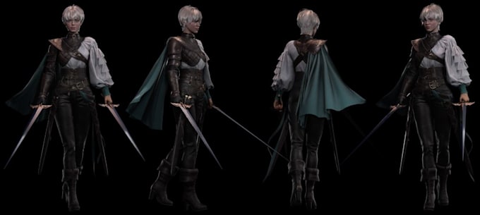 Rpg Model Design Stylized rpg fantasy character model,3d medieval duelist models,pbr ...