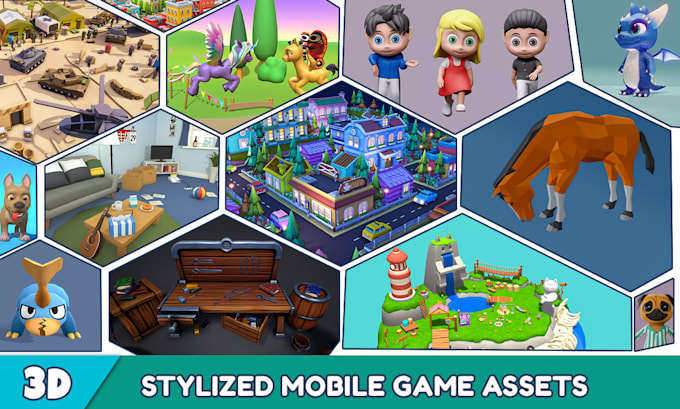 create low poly 3d game ready models, characters, props, environments and assets