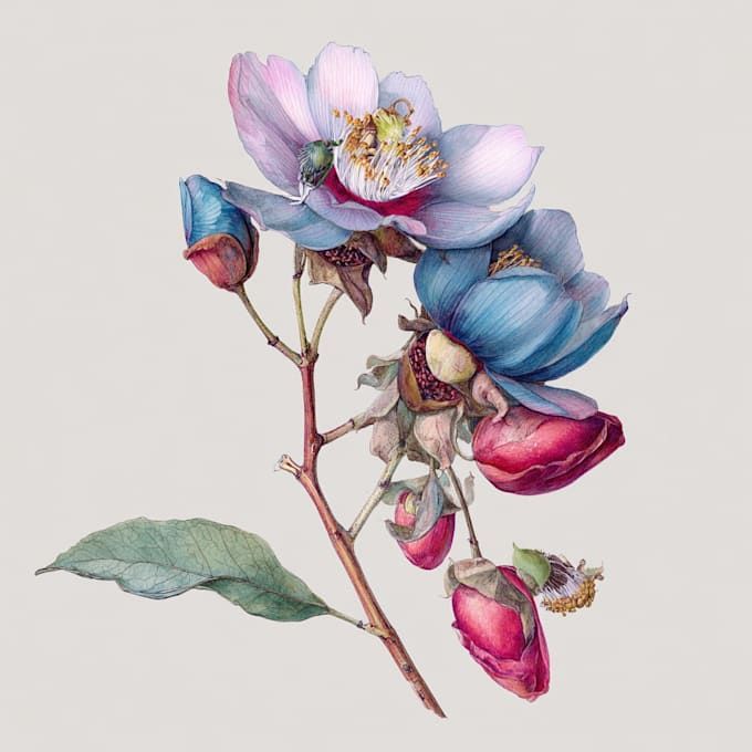 draw botanical illustration art for you