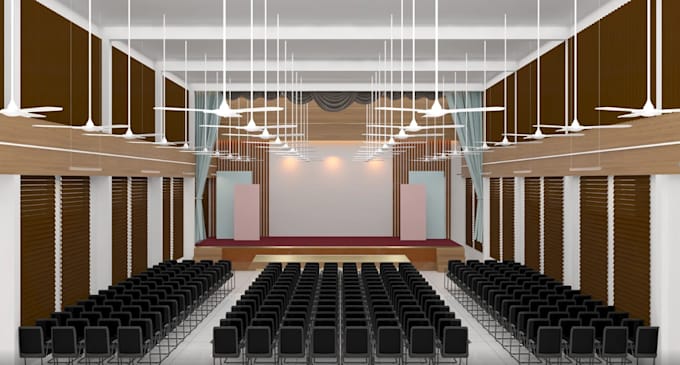 Render 4k recital hall,3d auditorium hall interior, revit cgi ...