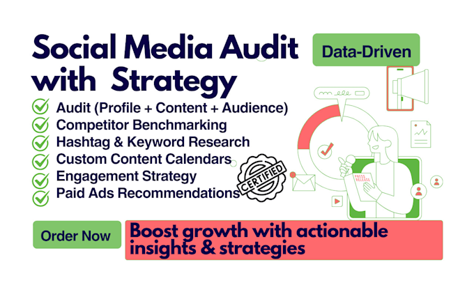 perform a data driven social media audit and strategy plan