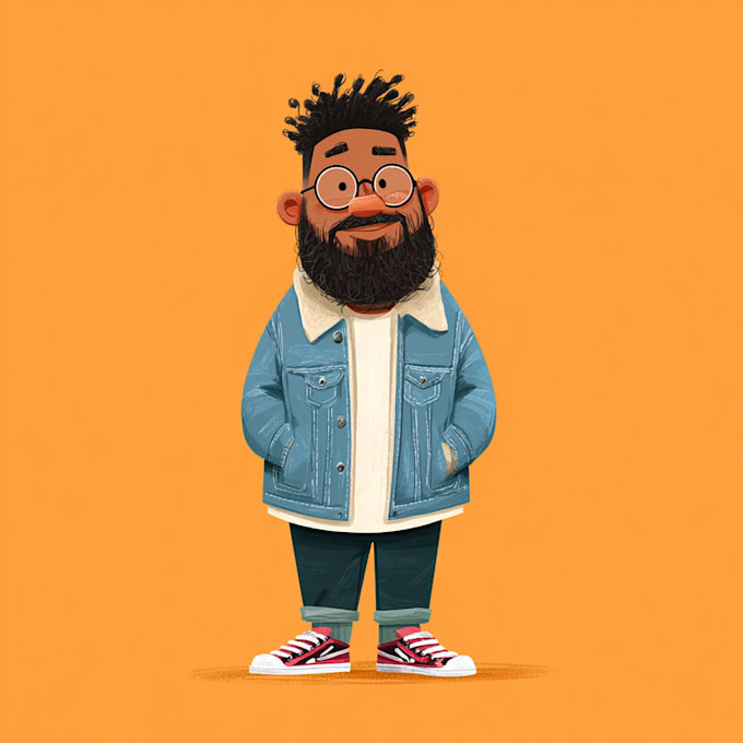 create flat funny cartoon character mascot