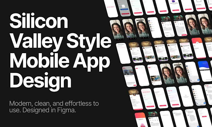 silicon valley style mobile app UI UX in figma for startups