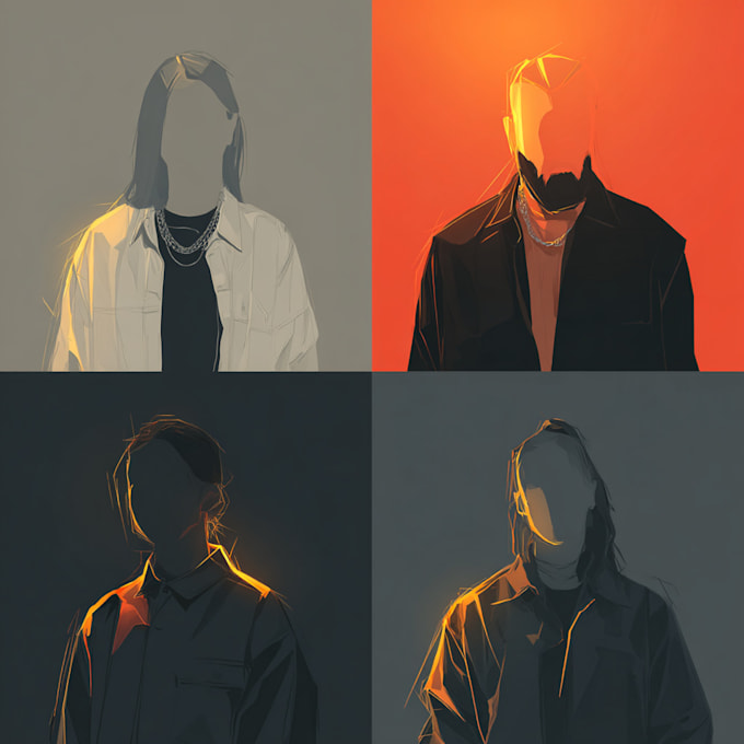 draw a faceless digital portrait for you