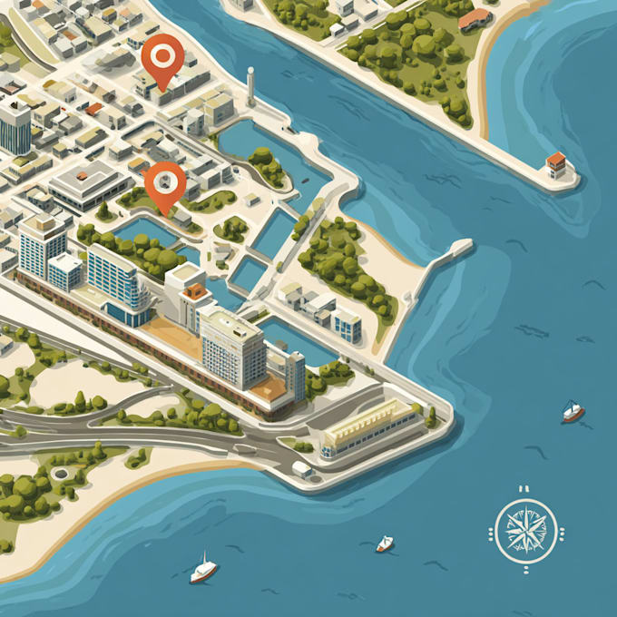 design vector map of any location